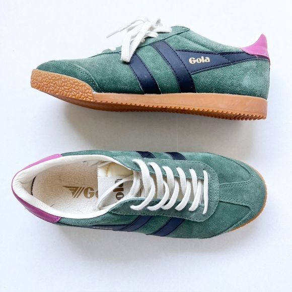 Women’s Evergreen Elan Gola Sneakers Green Pink Tennis Shoes Anthropologie - Picture 2 of 7